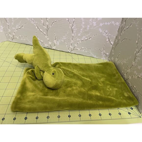 Dinosaur TRex Lovey Green Security Blanket Plush Baby Toy - Picture 5 of 7